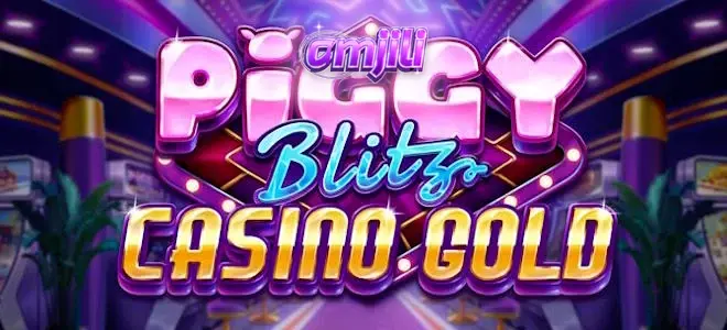Isang masayang pig character sa loob ng isang marangyang casino setting para sa Piggy Blitz Casino Gold.